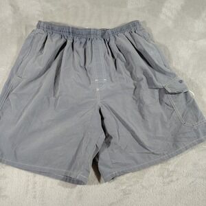 Speedo Swim Trunks Men 32/8 Blueish Gray Lined Beach Surfing Volleyball Pockets